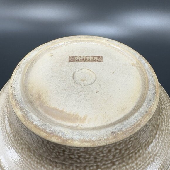 Vintage Vetter W Germany Stoneware Pottery Planter Dish Bowl Container Tan Brown - Picture 10 of 16
